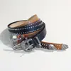 Europa y Estados Unidos estilo punk transfronterizo remache hebilla retro cinturón de PU hombres y mujeres con sentido de alta gama hip-hop metal cinturón para pantalones mujeres