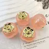 Orifício para pendurar cor de gelatina fruta 3D simulada revestido com UV caqui corrente de telefone DIY corrente para bolsa de chaves acessório