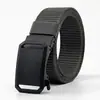 Cinturón de Lona para Hombre Hebilla Automática Casual Versátil Moda Cinturón Forrado Engrosado Nylon Traje de Trabajo Entrenamiento Militar Cinturón de Moda