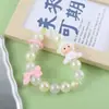 Pulseira de contas corrente para celular pingente som de chocalho explosão personagem de desenho animado pulseira feita à mão com miçangas cordão acrílico anti-queda