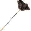 Plumero Retráctil de Acero Inoxidable con Plumas de Avestruz Limpieza del Hogar Plumero Electrostático Eliminación de Polvo Quitar el Polvo