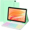 Funda Protectora para Tablet Amazon Fire HD 10 Más Teclado Bluetooth Inalámbrico Retroiluminado con Fijación Magnética Adecuado para Máximo 11 Pulgadas