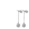 Pendientes de cobre bañados en plata, estilo coreano, con doble bola Shambhala y borlas de diamantes, largos y exagerados para mujer.