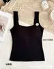 Camisole Sexy de Lã Outonal com Costas Vazadas e Acolchoamento de Látex Emagrecedor, Top Justo Sem Mangas