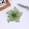 Flores Artificiales Doradas con Purpurina, Huecas, de Doble Capa para Navidad, Decoraciones Navideñas Personalizadas, Flores de Plástico, Árbol de Navidad del Fabricante