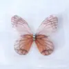 (Preço Completo) Tule Estéreo de Camada Dupla de 5cm Pequenas Asas de Borboleta Acessórios de Grampo de Cabelo Feitos à Mão DIY Material de Alfinete