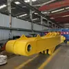 Ensamblaje de pluma extendida para excavadora de 200 toneladas, 20-36 m. Pluma larga y balancín con soldadura reforzada, compatible con cucharón y mangueras hidráulicas