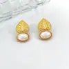 Novos Brincos Franceses Estilo Retrô em Forma de Gota Incrustados com Pérolas, Brincos de Alto Padrão Estilo Palácio para Mulheres