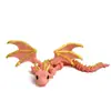 Adorno de Dragón Volador con Alas, Modelo de Dragón Articulado Móvil para Aliviar el Estrés, Juguete para Niños, Dragón Volador de Dos Cuernos Impreso en 3D