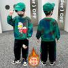 Traje de Dos Piezas de Terciopelo con Cremallera de Color Altman para Niño Ropa de Otoño Tardío e Invierno Sudadera Infantil Conjunto Casual