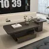 Mesa de Centro Rectangular Lujo Ligero Moderna Simple Minimalista Italiano de Gama Alta Apartamento Pequeño Sala de Estar Hogar Pizarra Diseñador