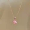 Collar Ajustable Flor de Zirconia Estilo Palacio Gota de Agua, Cadena para Clavícula de Lujo Ligero Nicho de Gama Alta, Accesorio Versátil y Elegante