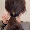 Anel de Cabelo com Miçangas de Leopardo Feminino 2024 Novo Corda de Cabeça High-end Cabeça de Bola Simples Elegante Borracha Tendão Corda de Cabelo Acessórios de Cabelo