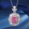 Joyería Zhuang Sheng de nuevo estilo para otoño e invierno, con diamantes de alto carbono y corte de flor de hielo con incrustaciones de cobre, traje cuadrado de moda, piedra principal 8*10