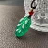 Folhas de Ágata Verde Imperial Mais Vendidas Transfronteiriças, Folhas de Ágata Verde de Alta Transparência de Gelo, Pingentes DIY Estilo Casal