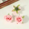 Cabezas de Flores de Rosa Artificiales Tela de Seda Decoración de Pared de Flores para Bodas Flores Falsas Materiales Hechos a Mano DIY Flores de Estilo Europeo Vintage