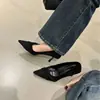 Falda estilo Chanel, Zapatos de tacón bajo, Tacones altos, Impresionante Versátil Nuevo Afilado Versátil Para el trabajo Estilo francés Ante