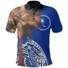 Camiseta tipo polo Polinesia Nueva Transfronteriza Impresión Digital 3D Manga Corta Verano Holgada Mesa Ocio Calle Cuello Camiseta