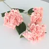 3 cabezas de hortensia de verano sin fin flores artificiales, esquema de color Nordic Morandi, decoración suave exquisita, arreglo floral ambiental, flores artificiales decorativas