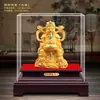 Areia de Veludo Dourado Deus da Riqueza Artesanato em Resina Banhado a Ouro Decoração de Sala de Estar Templo Salão de Buda Abertura Presente de Atacado Enfeites