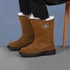 Botas de Nieve para Hombre de Piel de Caña Alta Zapatos de Algodón -40 Grados Botas de Lana para Mediana Edad con Forro Polar Engrosadas de Caña Alta de Algodón