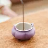 Suporte para Incenso Roxo Lilás com Detalhes Dourados, Lindo Suporte para Incenso em Bastão para Uso Doméstico, Exquisite Suporte Pequeno para Incenso, Estilo Chinês