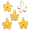 Accesorios para Joyería de Aleación DIY Colgante de Flor de Cinco Pétalos con Goteo de Color para Pulsera Llavero Colgante de Collar W460