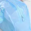 Bolsa de cosméticos impermeable transparente estilo coreano de PVC para mujer, gran capacidad, portátil, para viaje, bolsa de aseo esmerilada, bolsa de almacenamiento de cosméticos