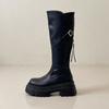 Botas Elásticas de Gama Alta por Encima de la Rodilla para Mujer 2024 Otoño e Invierno Nuevo Estilo Cierre Trasero Botas Altas de Suela Gruesa