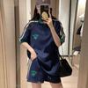 Conjunto de Ropa Deportiva para Mujer Verano 2025 Nuevo Estilo Coreano Calle Color de Contraste Moda Holgado Talla Grande Conjunto de Dos Piezas No de Moda