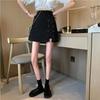 Liquidación W035 Falda Negra de Verano para Mujer Cintura Alta Falda Línea A Sentido del Diseño Ins Trendy Falda de Cadera Falda
