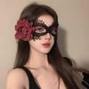 Máscara de flor negra, máscara para baile de graduación, accesorios para fiestas, máscara misteriosa de media cara, máscara para ojos, máscara de maquillaje de noche