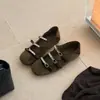 Primer Encuentro Temporada Estilo Británico Moda Retro Cómodos Zapatos Mary Jane Mujer Velcro Suela Suave Versátiles Zapatos de Ballet