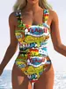 Europeo y Americano 26 Nuevo Transfronterizo AliExpress de Tirantes Sexy Espalda Descubierta Bañador de Una Pieza para Aguas Termales Bikini Integrado Mujer