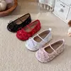 Zapatos Brillantes de Princesa para Niñas, Nuevos Zapatos de Cuero Mary Jane con Lazo de Otoño, Zapatos Slip-On Suaves para Actuación Infantil