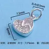 Plata Pura 999 Estrella de Cinco Puntas con Círculo Corredizo Tachonado de Diamantes Broche Pulsera Collar Accesorios DIY de Plata Pura Hechos a Mano