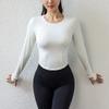 Top esportivo feminino apertado sexy emagrecimento roupas de ioga roupas de secagem rápida camiseta internet popular corrida roupas de fitness manga comprida respirável