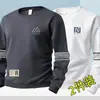 Moletom masculino de outono e inverno, solto e grosso, pulôver com gola redonda, camiseta de manga comprida, tamanho grande, moderno, versátil e confortável
