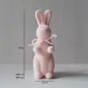 Musgo de terciopelo corto de imitación Conejo de Pascua adornos pequeños para escritorio de sala de estar decoraciones lindas Conejo de Pascua