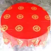Mantel de Boda Desechable Plástico Engrosado Rojo Banquete de Boda Mesa Redonda Mantel Alegre Impermeable Fabricante