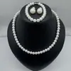 Conjunto de Collar, Aretes y Pulsera de Perlas Más Vendido Transfronterizo, Conjunto de Tres Piezas con un Toque de Lujo, Cadena para el Cuello, Cadena para la Clavícula y Conjunto de Accesorios