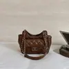Bolsa de Hombro Cruzada Pequeña para Mujer, Estilo Chanel Retro, Bordado de Puntos de Diamante, Otoño Invierno, Nueva, Exquisita, Elegante, Sensación de Alta Gama