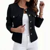 Amazon transfronterizo europeo y americano 2026 otoño e invierno europeo y americano lujo ligero para mujer chaqueta corta abotonada de manga larga ajustada abrigo para mujer