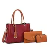 Bolsa Feminina de Comércio Exterior 2024 Nova Bolsa de Mão para Mulheres de Meia-Idade Couro Macio Casual Ombro Cruzado Três Peças Bolsa para Mãe