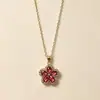 Collar de Oro de Lujo de Doble Capa con Trébol de Cuatro Hojas para Mujer, Trébol de Cuatro Hojas de Doble Flor con Colores Contrastantes y Lleno de Diamantes, Cadena de Clavícula Lujosa, Accesorio para el Trabajo