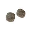 Pendientes de Aguja Plateados con un Toque de Lujo Ligero de Nicho de Alta Gama, Diseño de Malla de Bola Hueca, Pendientes Cuadrados Geométricos Retro Femeninos