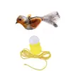 Caña para gatos CFA de grado de competición con mango de madera de resorte, juguete para gatos con alambre de acero y cascabel, autoentretenido, plumas reemplazables, duradero y para afilar dientes