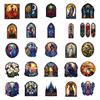 Novos 50 adesivos decorativos criativos personalizados de vidro colorido para vento, beleza anjo de vidro, cruz do Amazonas, transfronteiriços