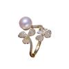 Accesorios DIY anillo de perla de moda seiko de plata de ley S925 soporte vacío soporte de anillo de circonita microincrustada apertura 8-12
