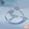 Anillo Abierto de Copo de Nieve Navideño Original Aifuluo Anillo Ajustable Anillo de Plata de Ley S925 Joyería para Mujer al por Mayor